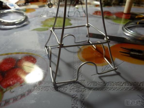 编织diy教程【图】 DIY用铝线做巴黎铁塔