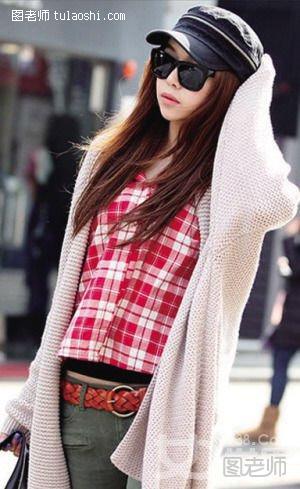 【图】女生服装搭配图片 韩版新款针织开衫 