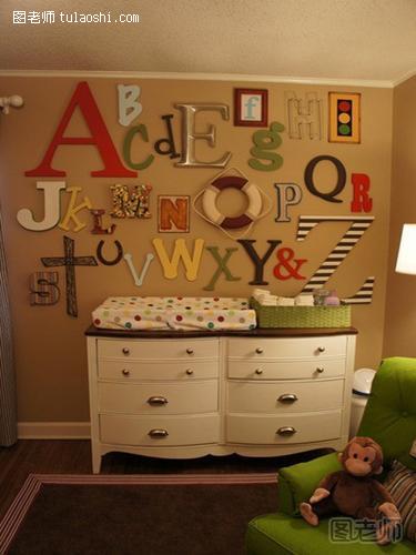 创意字母背景墙设计效果图 创意字母背景墙的得意之作