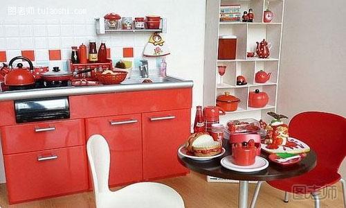 红色厨房装修设计效果图 为自己的厨房增添一点红