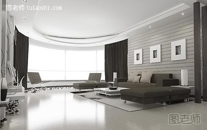 客厅装修效果图欣赏 黑白灰经典搭配营造出优雅生活