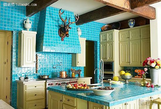 地中海风格厨房装修图片 经典厨房装修设计案例