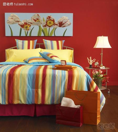 2014最新卧室装修背景墙 精彩夺目的彩色背景卧室欣赏