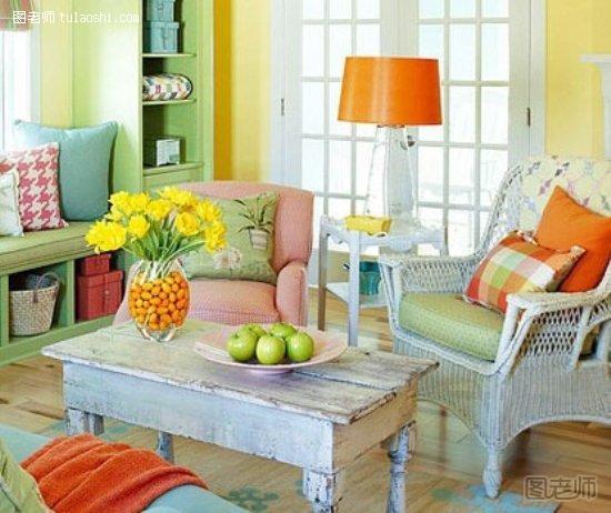 糖果色客厅设计效果图 随心打造五彩斑斓的亮丽空间