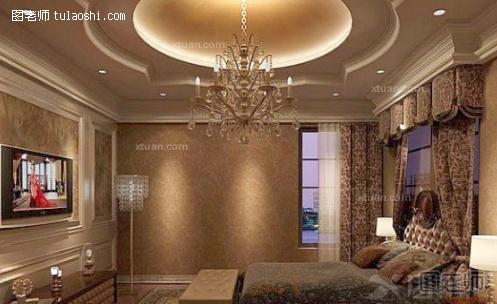 2012欧式卧室装修效果图-黄色的高贵