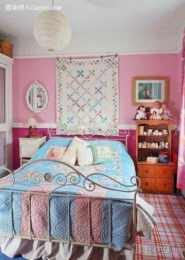有爱的甜美卧室背景墙设计