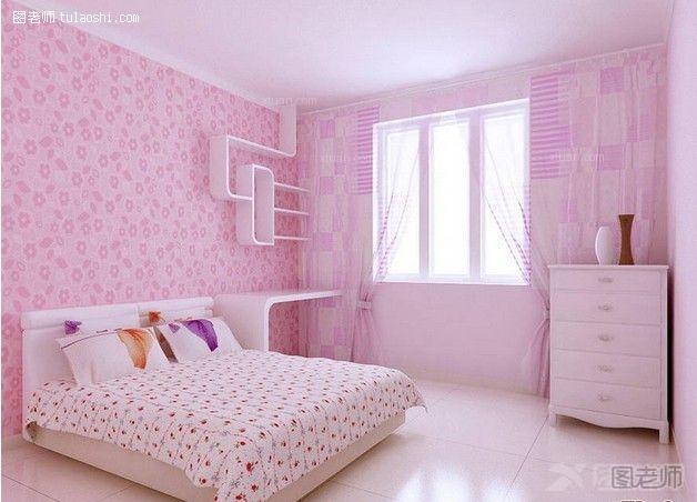 粉色卧室效果图