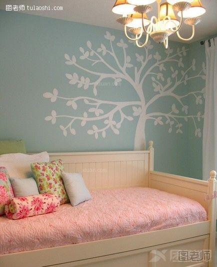 有爱的甜美卧室背景墙设计