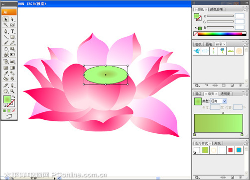 Illustrator CS3鼠绘教程：绘制漂亮的矢量荷花图_中国