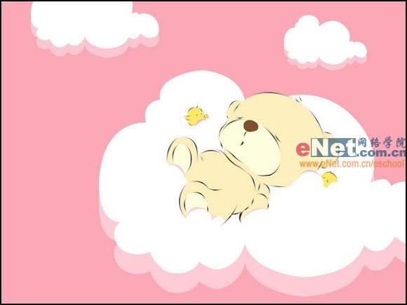 Photoshop鼠绘教程：打造酣睡可爱的卡通小熊壁纸_中国