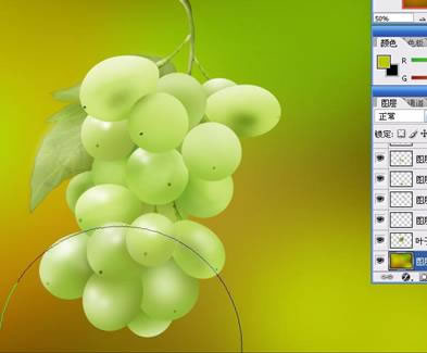 Photoshop鼠绘实例之鲜美葡萄绘制教程