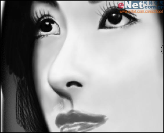 Photoshop鼠绘教程：教你快速打造美女肖像速写_中国
