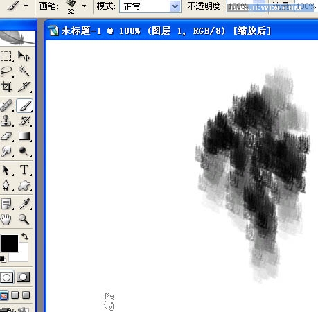 Photoshop鼠绘教程：自制画笔绘制墨竹流程_中国