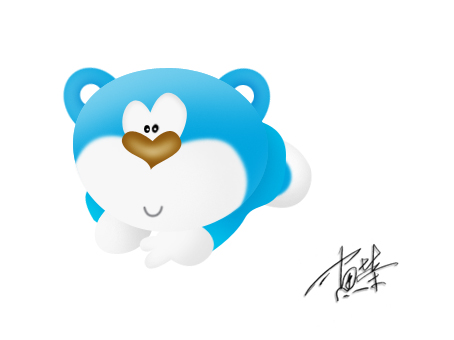 Photoshop鼠绘教程：画一个可爱卡通小蓝熊_中国