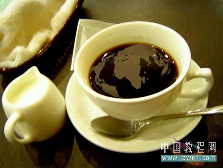 Photoshop初学者实例教程：调制一杯创意咖啡_中国