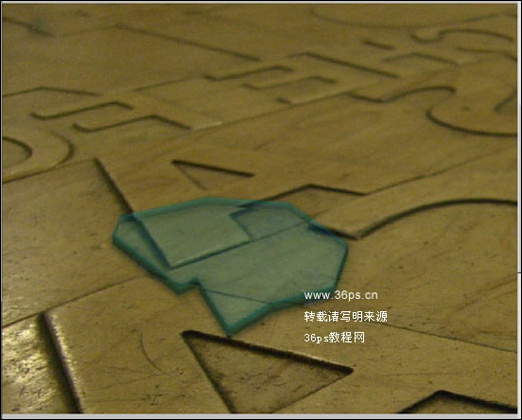 Photoshop鼠绘教程：绘制一块逼真立体玻璃碎片_中国