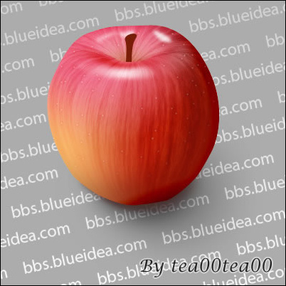 Photoshop鼠绘教程：教你逐步绘制逼真可口红苹果_中国