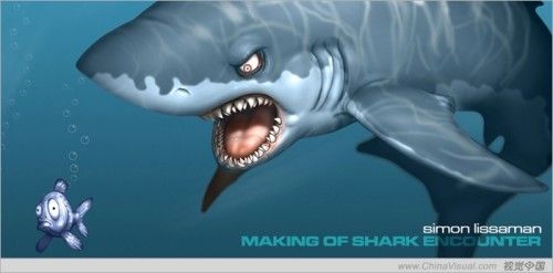 Photoshop绘精致卡通三维鲨鱼