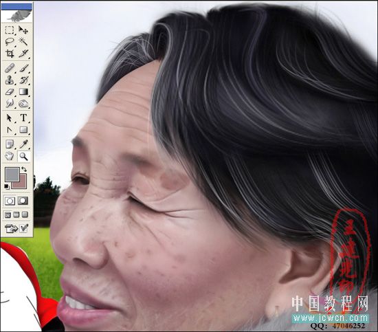 Photoshop鼠绘教程：人物写生之我的奶奶和宝宝_中国