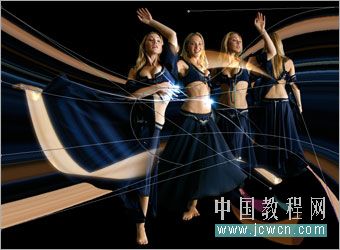 Photoshop创意教程：合成设计舞蹈的美女炫丽光效_jcwcn.com