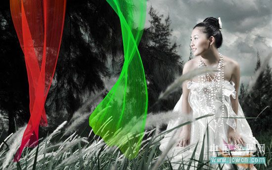 Photoshop教程：描边路径制作美丽飘逸的纱巾_中国