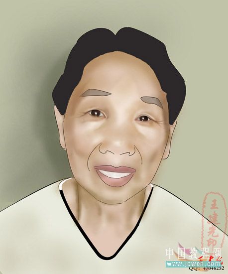 Photoshop鼠绘教程：人物写真绘制“我的奶奶”_中国