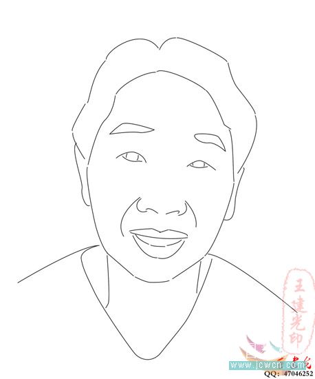 Photoshop鼠绘教程：人物写真绘制“我的奶奶”_中国