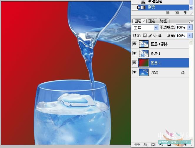 Photoshop初学者实例教程：混合选项抠出透明玻璃杯_中国