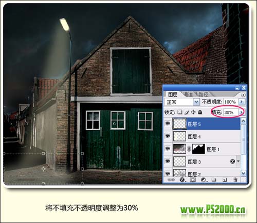 Photoshop教程：模拟真实小镇街灯黑夜效果_中国