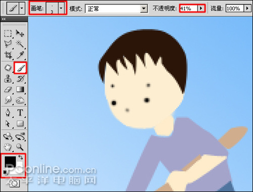 Photoshop CS4鼠绘教程：涂鸦绘制植树节儿童插画_中国