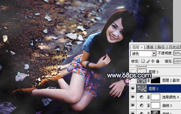 Photoshop给公园女孩添加怀旧逆光效果图,PS教程,图老师教程网