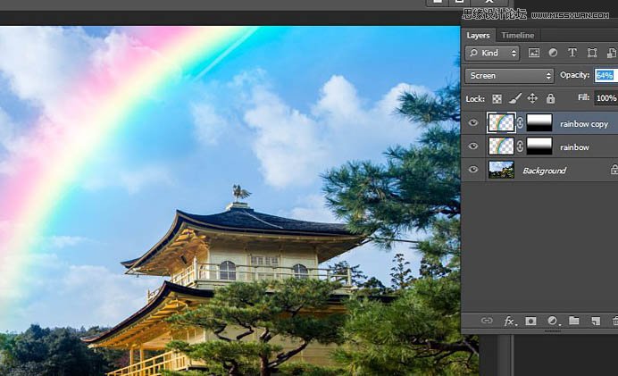 Photoshop给公园照片添加逼真的彩虹效果,PS教程,图老师教程网