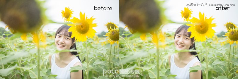 Photoshop调出向日葵中女孩日系暖色效果,PS教程,图老师教程网