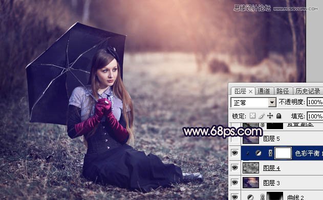 Photoshop调出国外色外景女孩秋季暖色效果,PS教程,图老师教程网