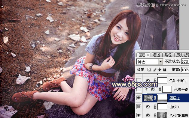 Photoshop给公园美女照片添加逆光效果图,PS教程,图老师教程网