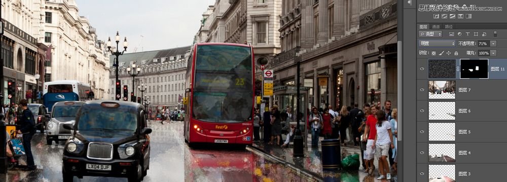 Photoshop给城市街道照片添加雨后效果图,PS教程,图老师教程网