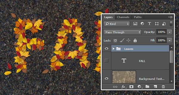Photoshop制作唯美的秋季枫叶艺术字教程,PS教程,图老师教程网