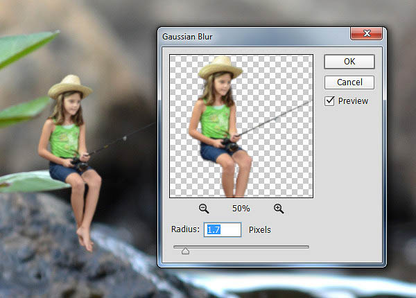 Photoshop合成做在小草上钓鱼的微观小女孩,PS教程,图老师教程网
