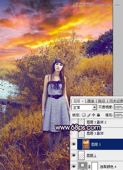 Photoshop给外景人像照片添加夕阳美景效果,PS教程,图老师教程网