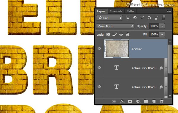 Photoshop制作金色质感的砖块艺术字教程,PS教程,图老师教程网