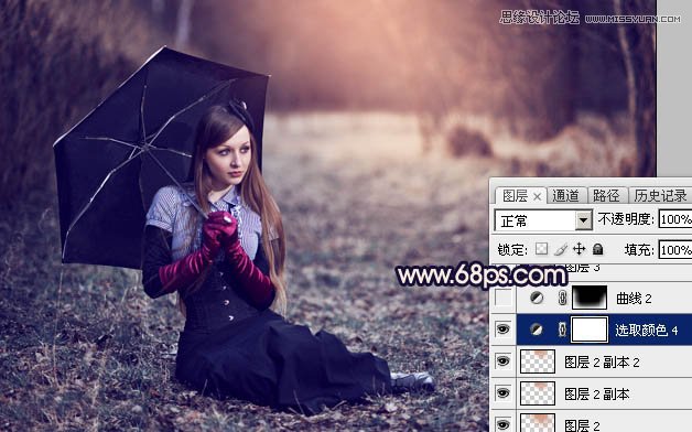 Photoshop调出国外色外景女孩秋季暖色效果,PS教程,图老师教程网