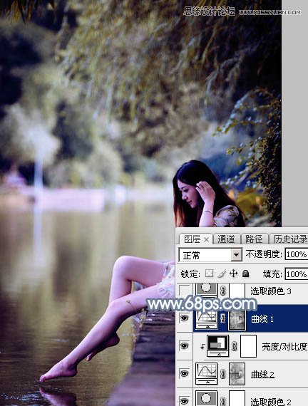 Photoshop调出江边女孩唯美的暗色艺术效果,PS教程,图老师教程网