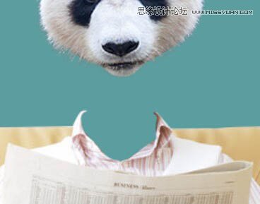 Photoshop合成超酷的读报熊猫人场景,PS教程,图老师教程网