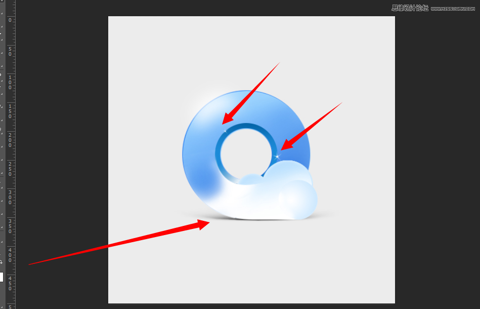 Photoshop绘制蓝色立体风格的QQ浏览器图标,PS教程,图老师教程网
