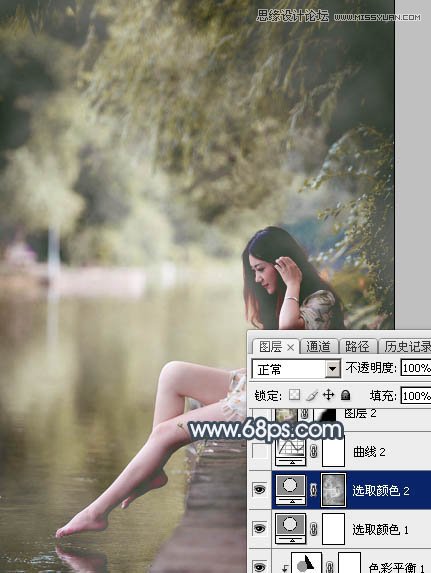 Photoshop调出河边女孩唯美的冷色效果图,PS教程,图老师教程网