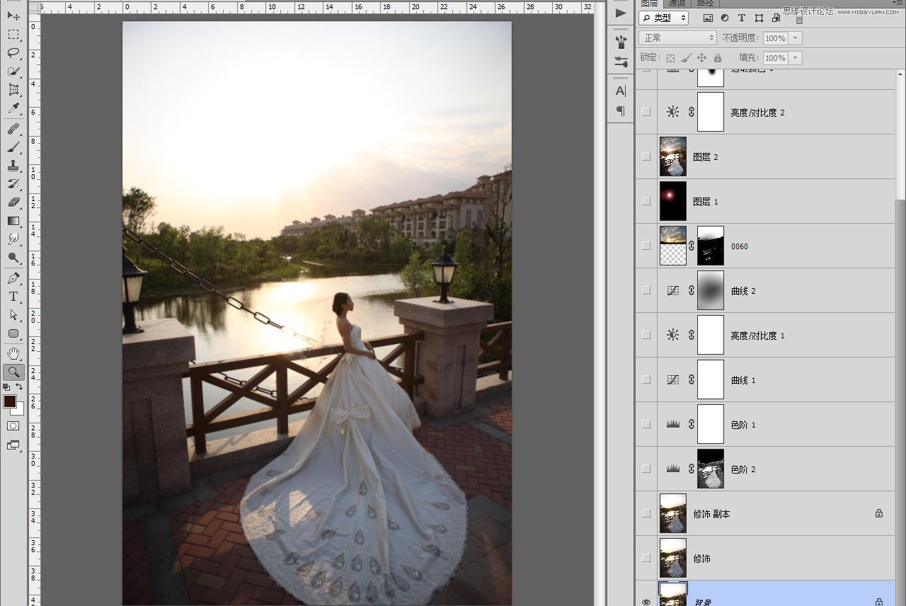 Photoshop调出婚纱外景照片唯美的夕阳景色,PS教程,图老师教程网