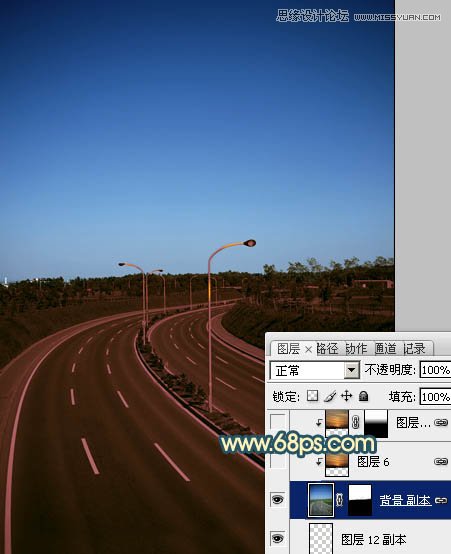 Photoshop给公路图片加上夜景效果图,PS教程,图老师教程网