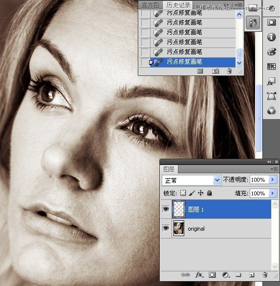 Photoshop简单的给国外美女照片柔肤处理,PS教程,图老师教程网