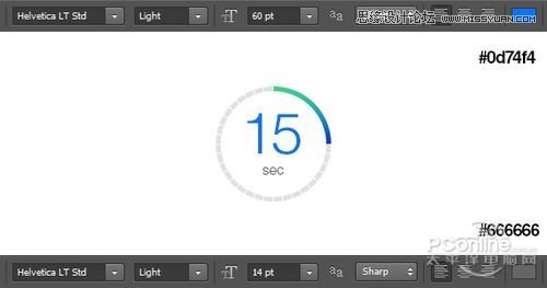 Photoshop设计iOS7风格倒数计时器,PS教程,图老师教程网