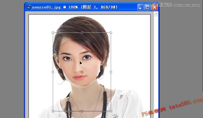 Photoshop给美女照片完美的换脸教程,PS教程,图老师教程网